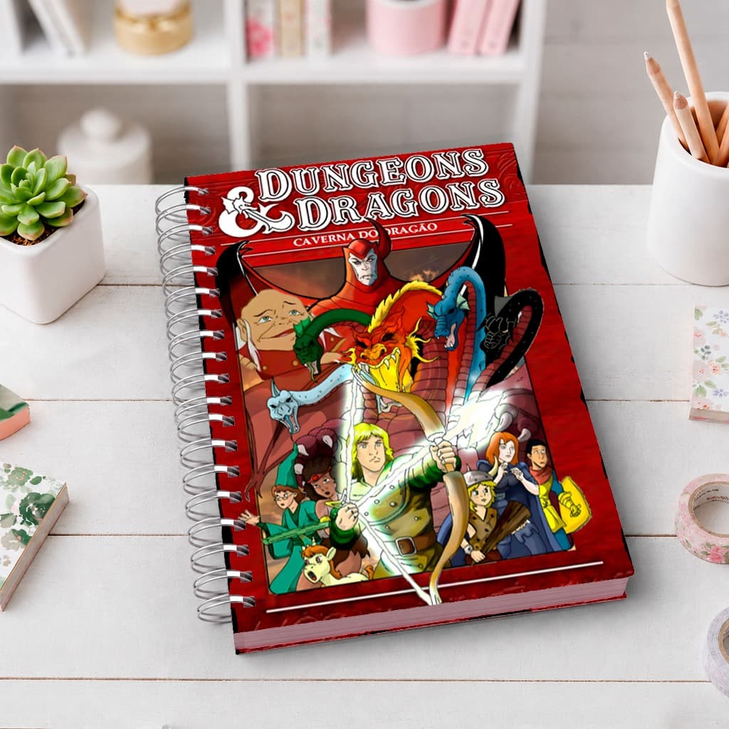 Caderno A5Caverna do Dragão | Capa Dura Premium | Wire-O | 80 Folhas | Ideal para Estudos