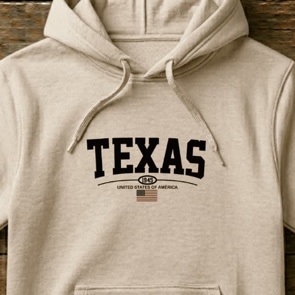 Moletom TEXAS USA 1945 Country Rodeio Peão Clássico