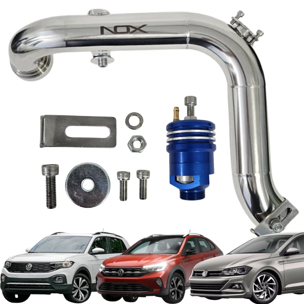 Kit Pressurização Inox Tsr + Válvula Espirro Vw Up 1.0 Tsi azul até 2021