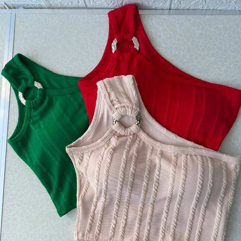 Croppeds Blusinha Top Faixa Regata Mula Manga Femenino Com Bojo E Argolha Com Excelente Elasticidade