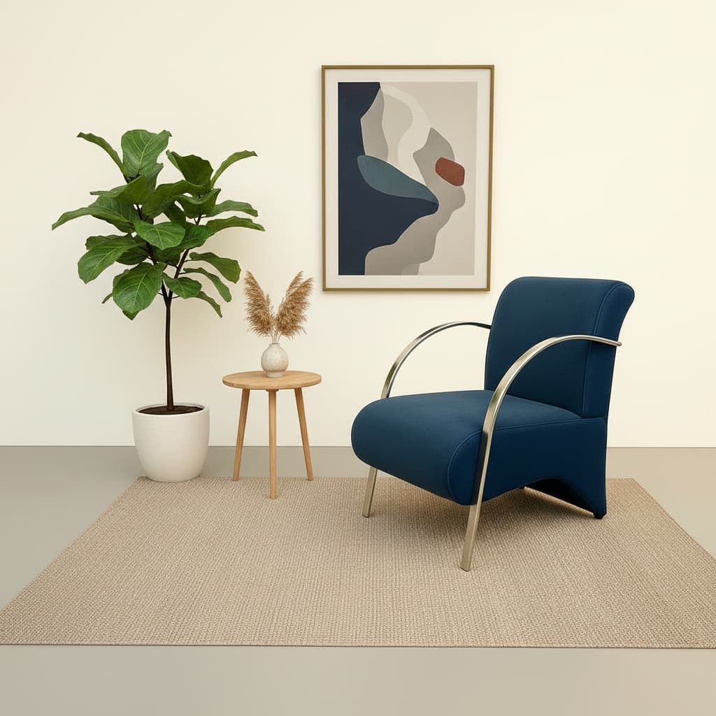 Poltrona Decorativa Predoli Braço de Alumínio Suede, Recepção, Sala, Quarto, Barbeiro, Consultório