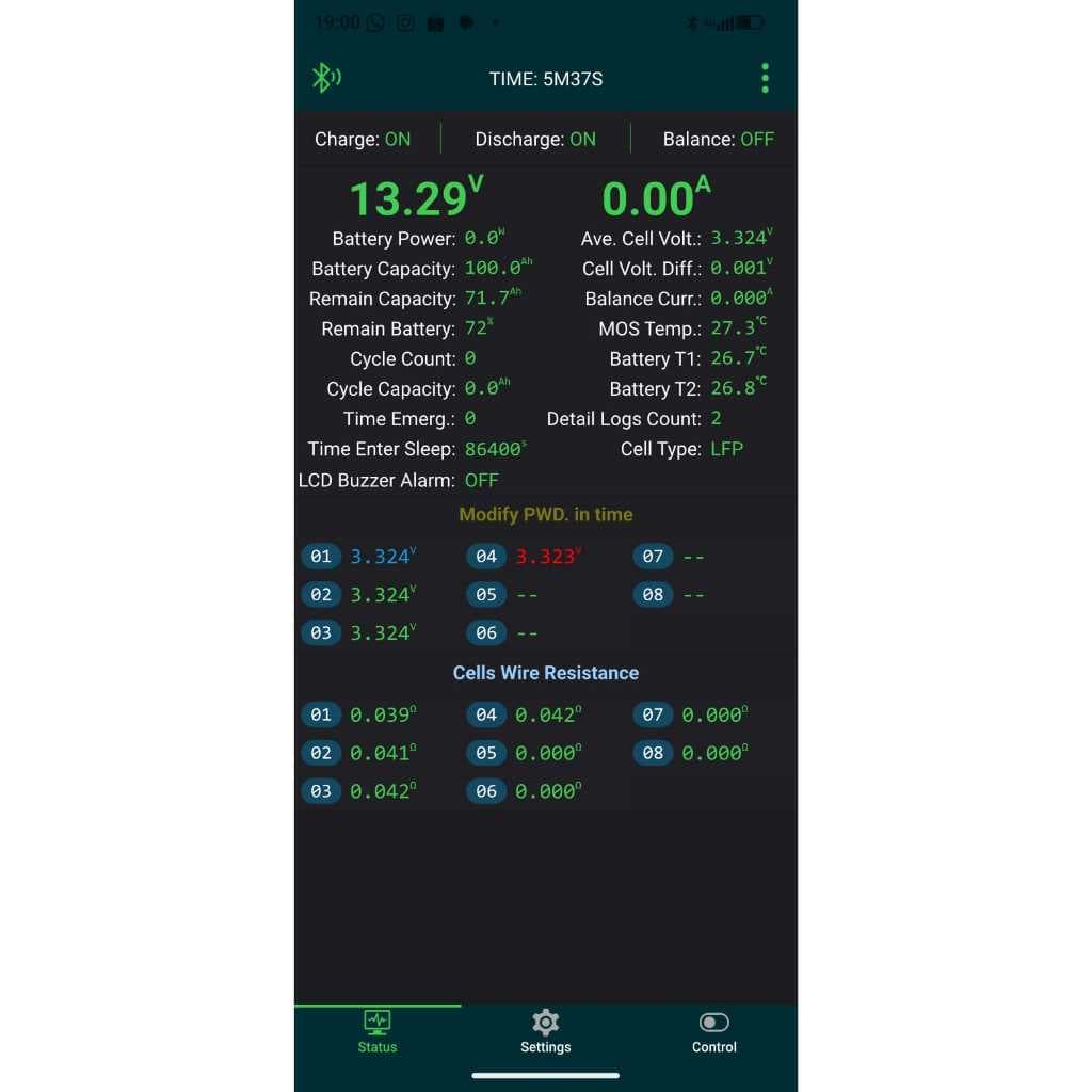 EVE VOLT Lifepo4 Peck 100Ah grau A  12V 4Un  BMS JK + LCD de brinde 5.000 CICLOS Bluetooth  2026