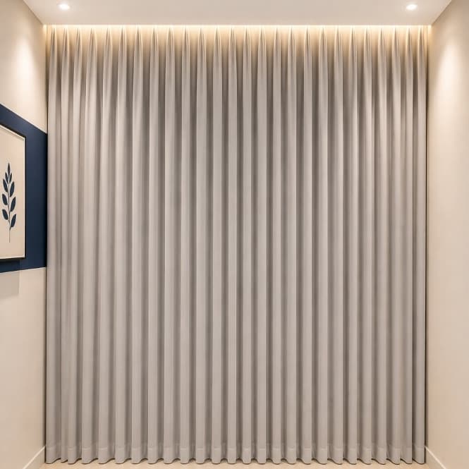 Cortina Voil  Com Forro Microfibra 4,00x2,80 Para Varão Sala/Quarto