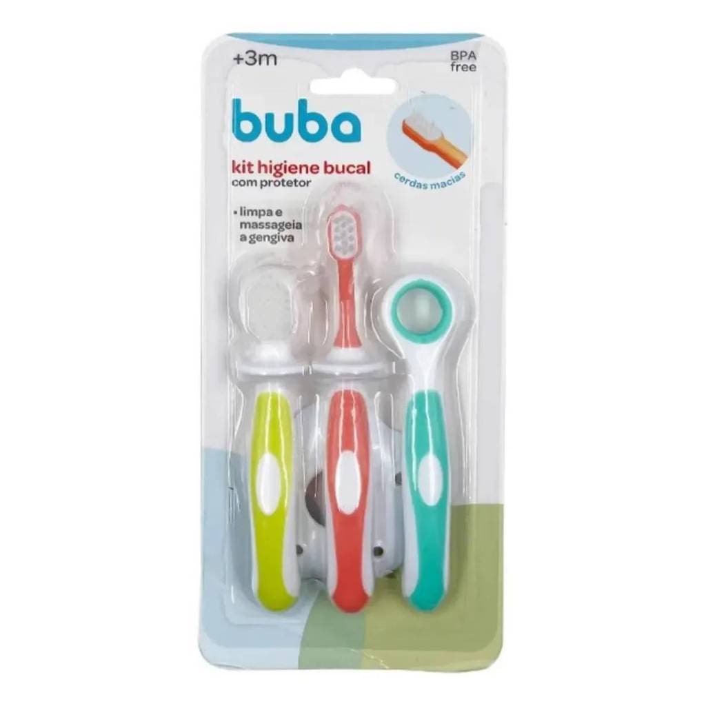 Kit Higiene Bucal Buba Escova De Dente E Massageador Gengiva