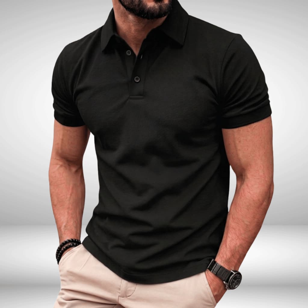 Camisa Polo Masculina Piquet Algodão Manga Curta Lisa Básica Casual Esporte Fino Punho Ribana