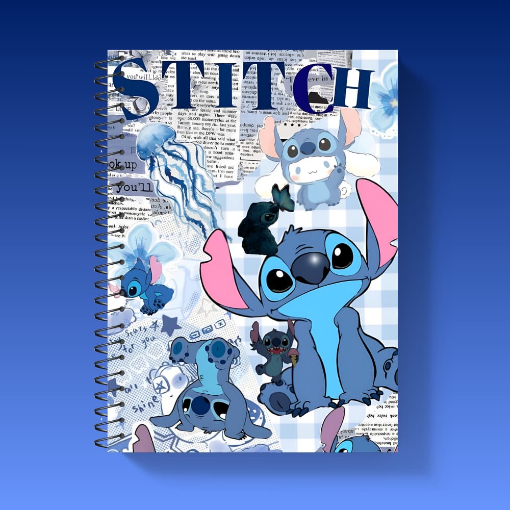 Caderno Stitch Personalizado Capa Dura 1, 10 e 20 Materias