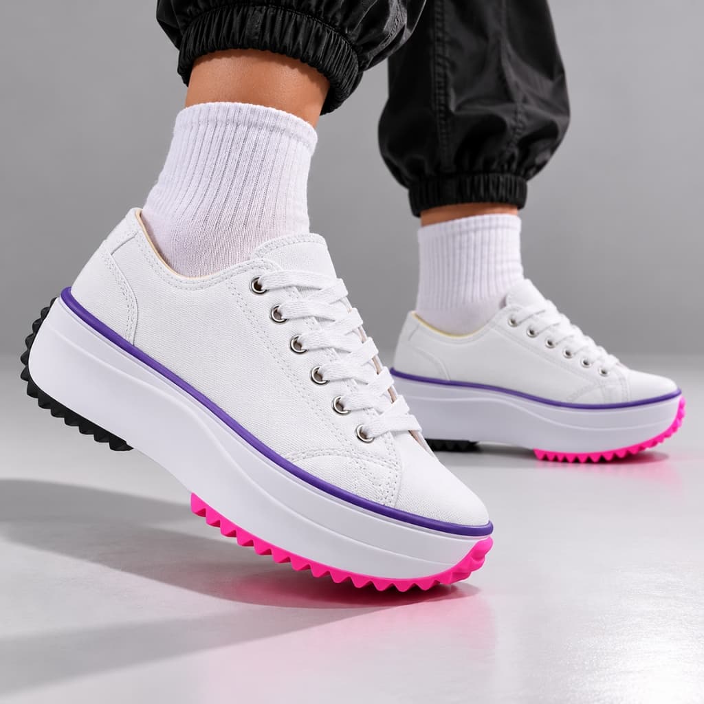 Tênis Feminino Star Casual Plataforma Hike Tecido Confortável Verão All