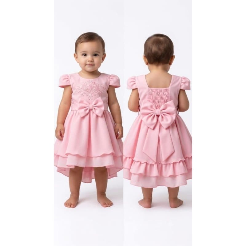 Vestido Infantil Festa Rosa Menina Tam 1 Ano - Nunca Usado! Apenas Lavado (Novo)
