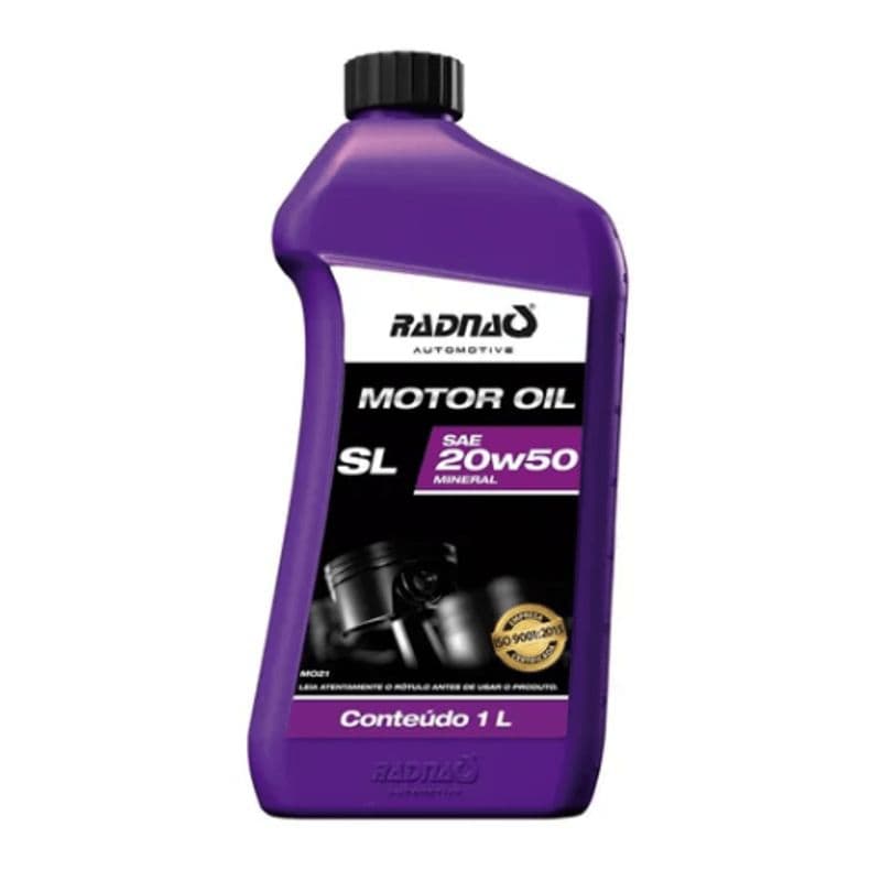 Óleo de Motor 20w50 SL SAE Radnaq Mineral 1 Litro