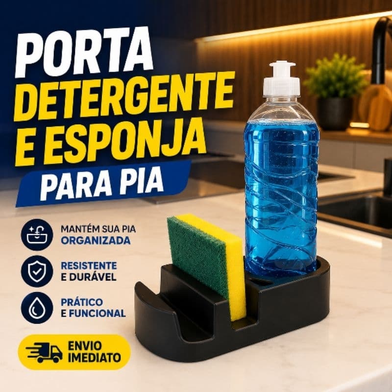 Organizador de Pia 2 em 1 Porta Esponja e Detergente Escorredor Suporte Multiuso Cozinha