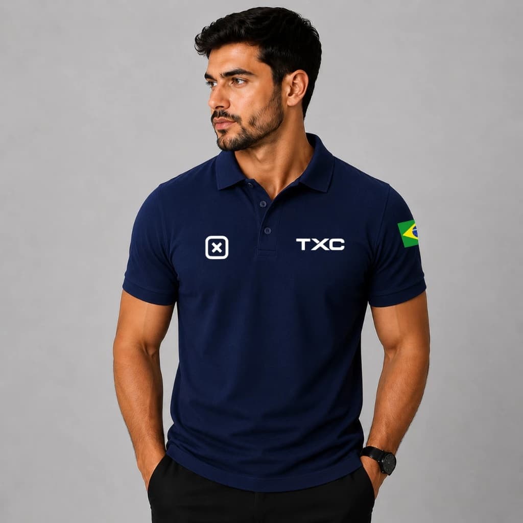 Camisa Polo Masculina TX Country Malha Piquet Gola Polo Premium Casual Confortável