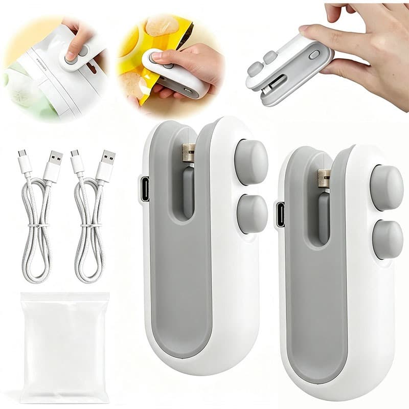 Mini Seladora Máquina Portátil Plástico Para Cozinha Sela Rapidamente Suas Embalagens Plásticas Sem Fio