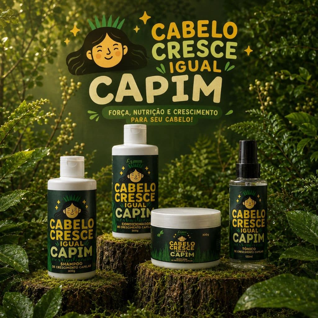 Kit Cresce igual capim / Shampoo + Condicionador + Mascara + Tônico
