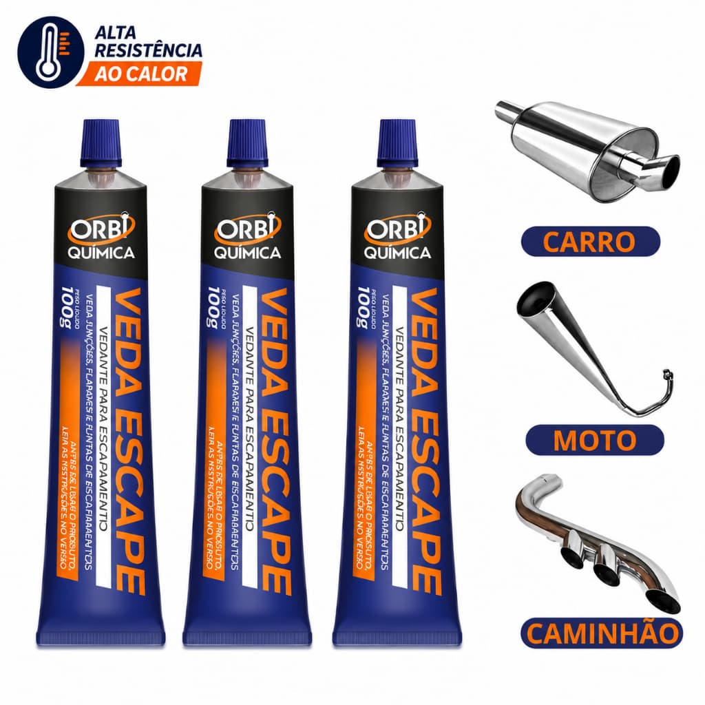 Cola Adesivo Veda Escapamento de Alta Temperatura Carro Moto Caminhão