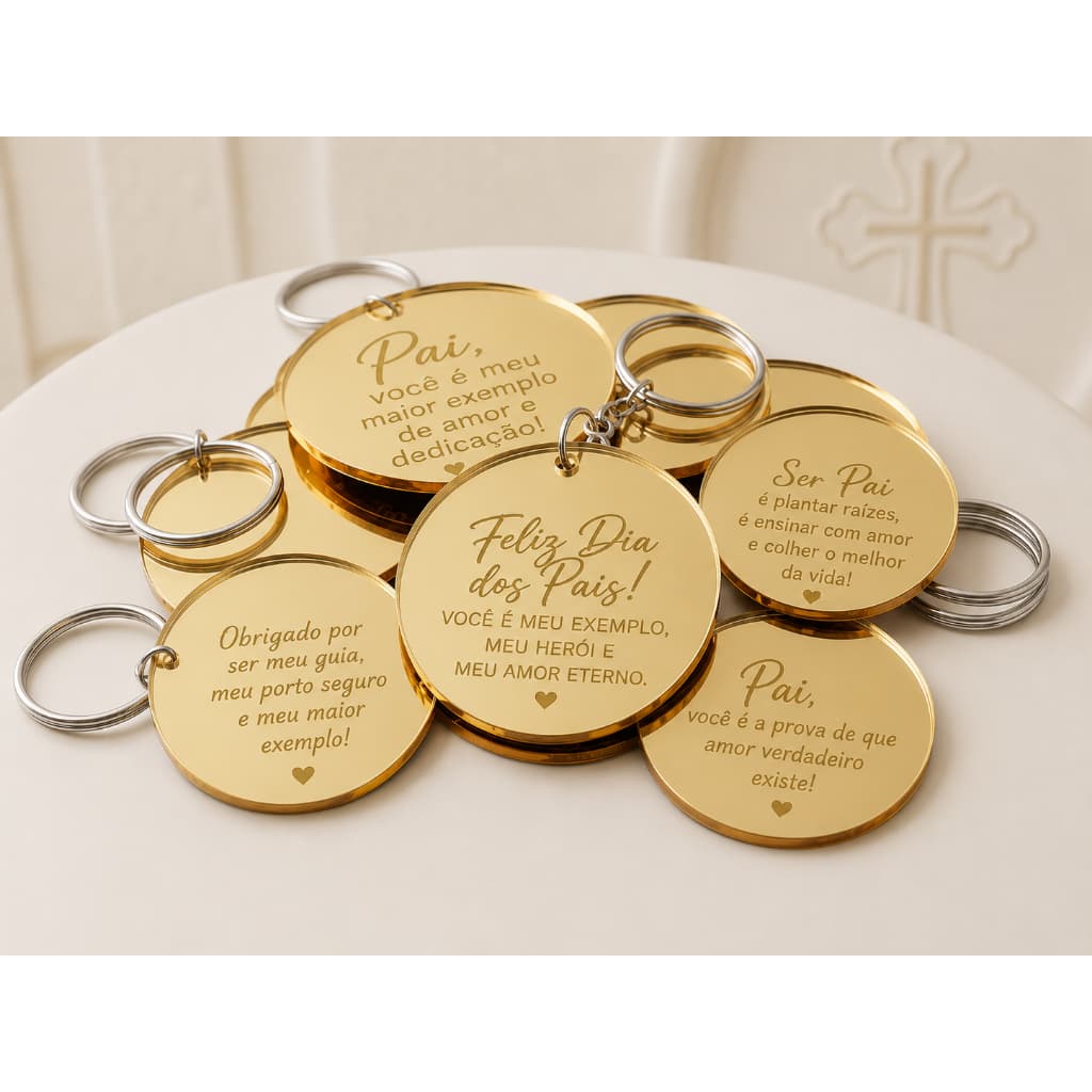 Kit 30 Chaveiros Personalizados A Laser Em  Acrílico