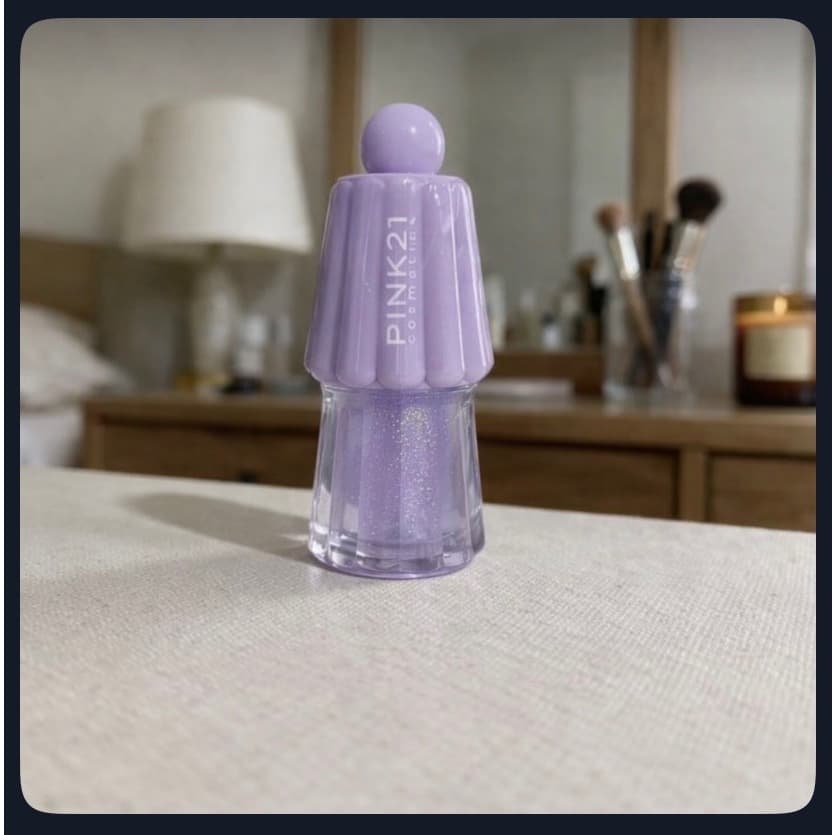Lip Gloss Brilhoso Pink 21 Cosméticos Cor Roxo Original