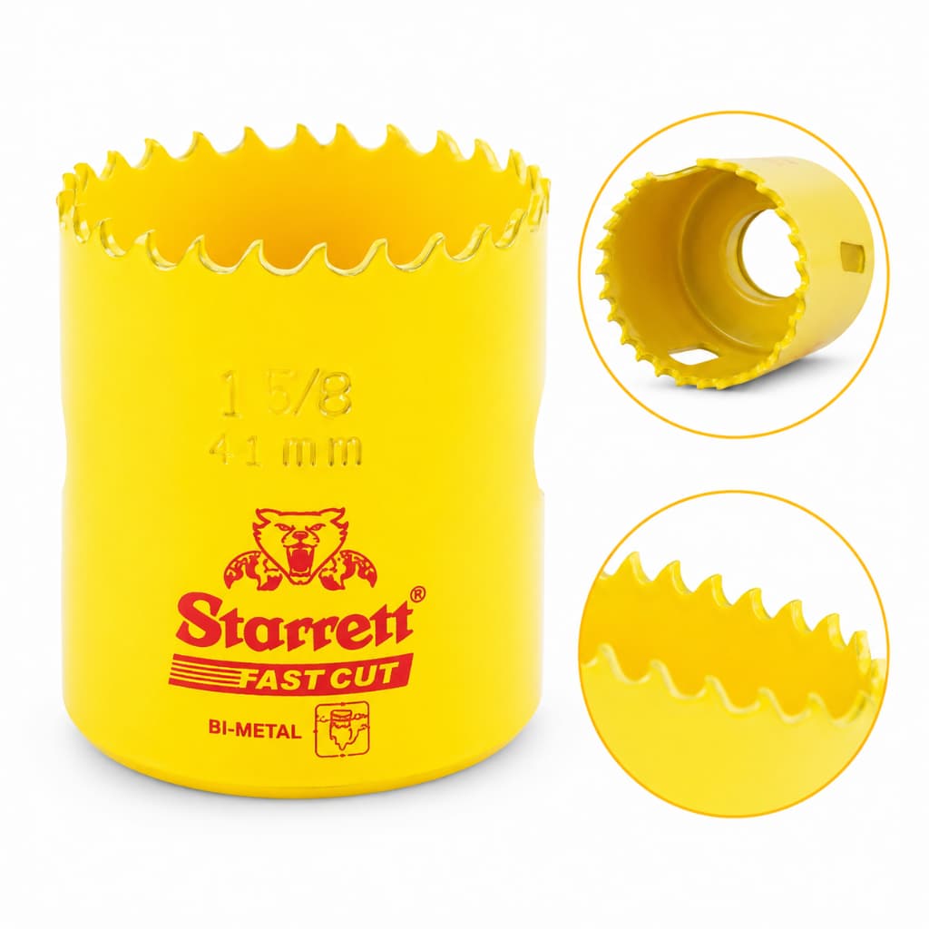 Serra Copo Starrett Fast Cut | Bi-Metal HSS Extra Cobalto | FCH0158-G | Corte Profissional para Metal, Madeira e PVC