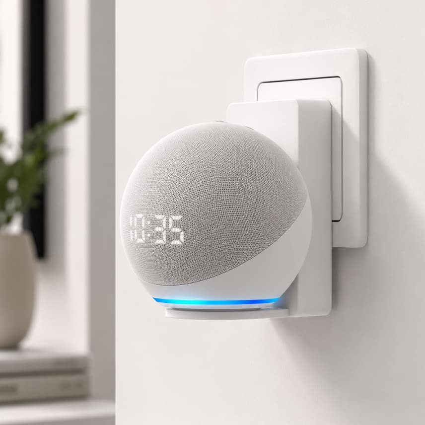Suporte para Alexa Echo Dot 4 e 5 Amazon de Tomada Parede Organizador