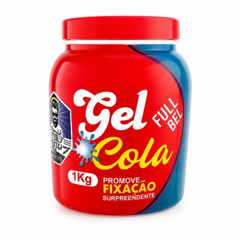 Gel Cola Fixação Extra Forte 1kg | Modelador Capilar Profissional Cabelo e Barba Sem Resíduos