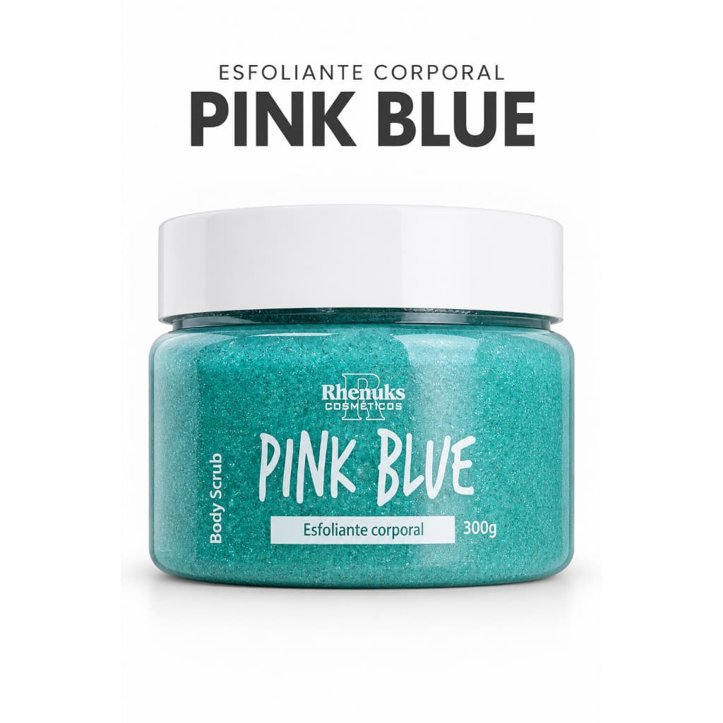 Esfoliante Corporal Pink Blue Rhenuks Cosméticos 300g Body Scrub para Esfoliação e Cuidados com a Pele
