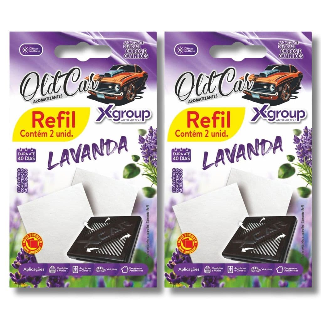 Kit 2x Aromatizante Oldcar Xcar Refil Com 02 Unidades Aromas