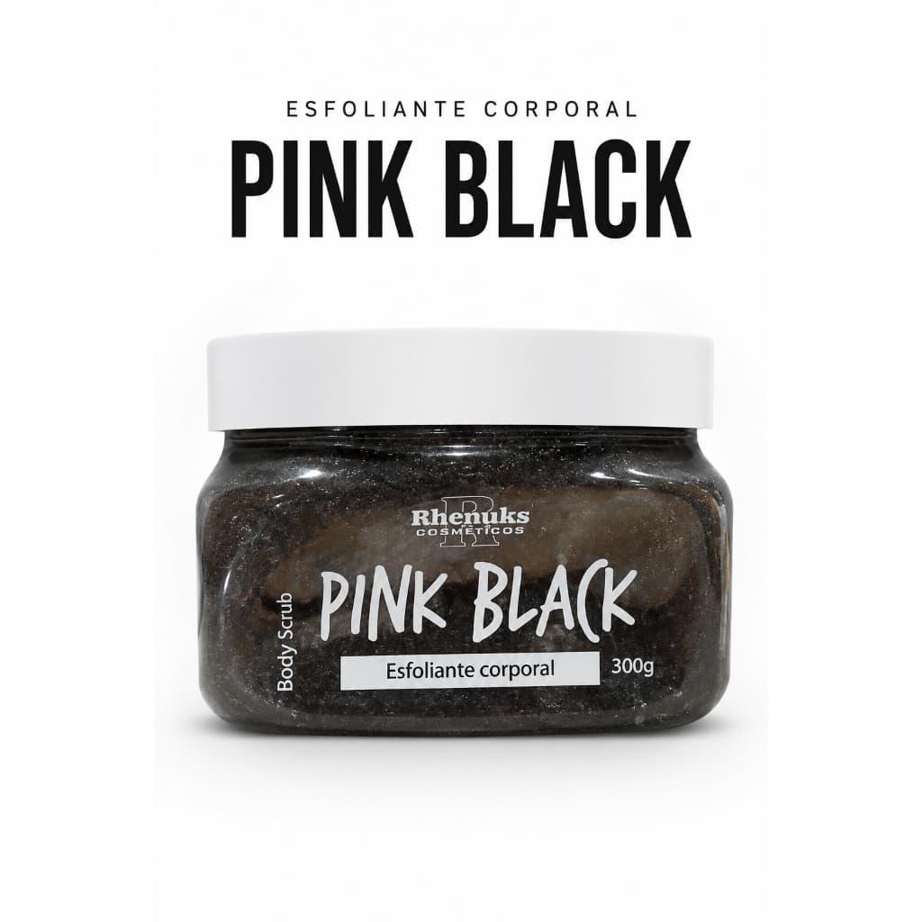 Esfoliante Corporal Pink Black Body Scrub Rhenuks Cosméticos 300g para Renovação da Pele e Cuidados Corporais