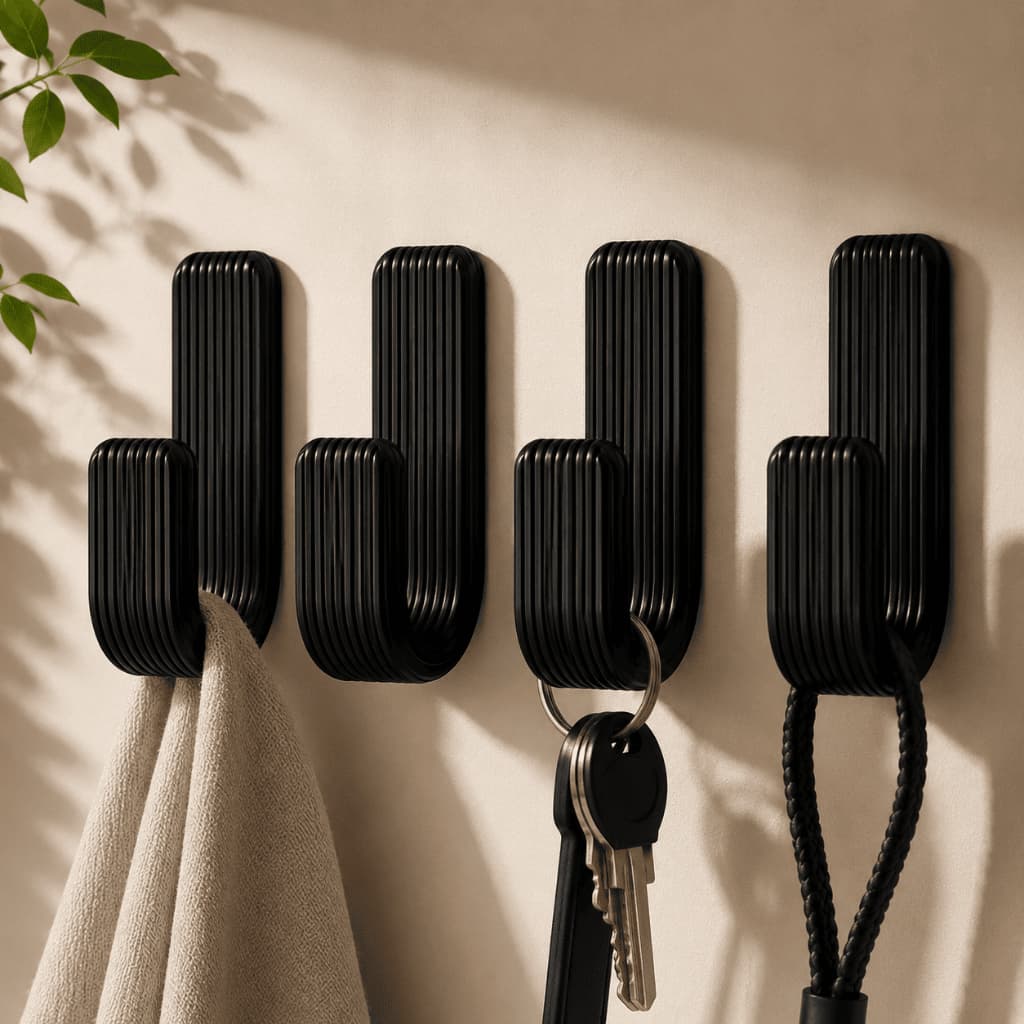 Kit de 4 Ganchos Suporte Resistente Com Fita Dupla Face 3M Para Toalhas Roupas Acessórios
