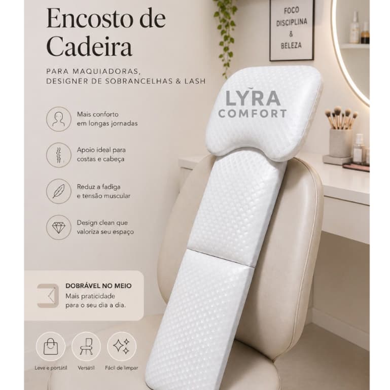 Encosto de Cadeira para Lash Designer e Designer de Sobrancelhas S39