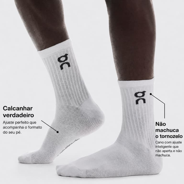 Kit 6 Meias Esporte 100% Algodão Premium Academia
