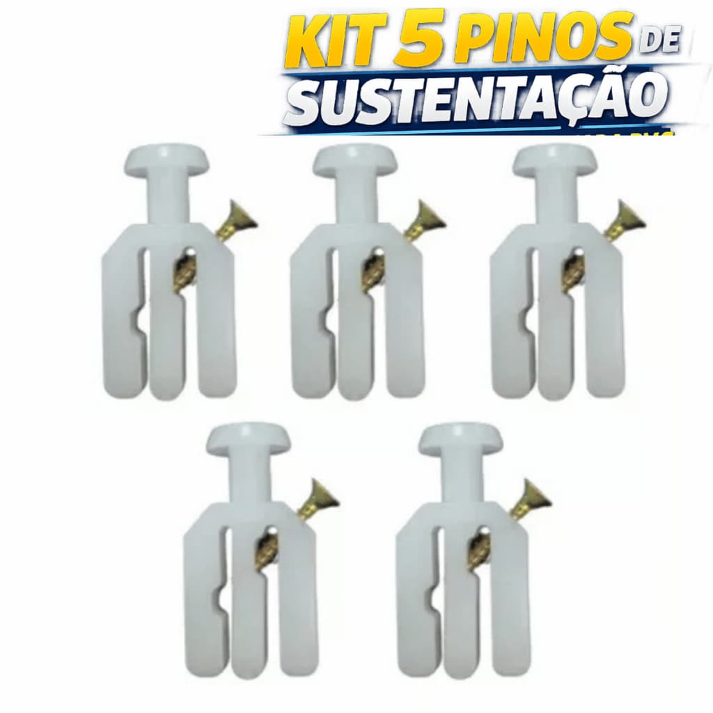 Kit 5 Pinos de Sustentação Para Trilho Porta Sanfonada De Pvc