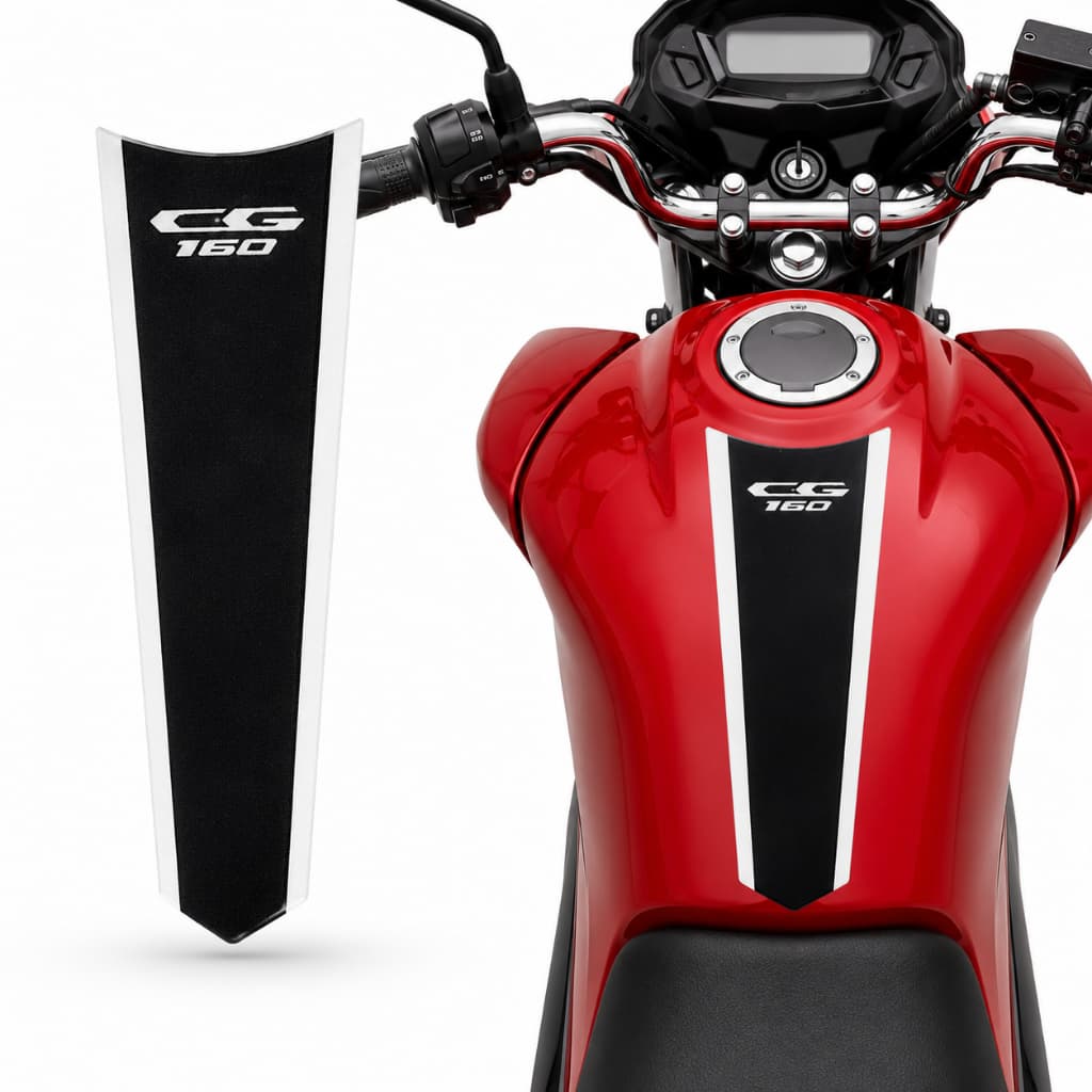 Adesivo Faixa Gravata Tanque Cg 160 Relevo Titan Preto Branco novo personalizado
