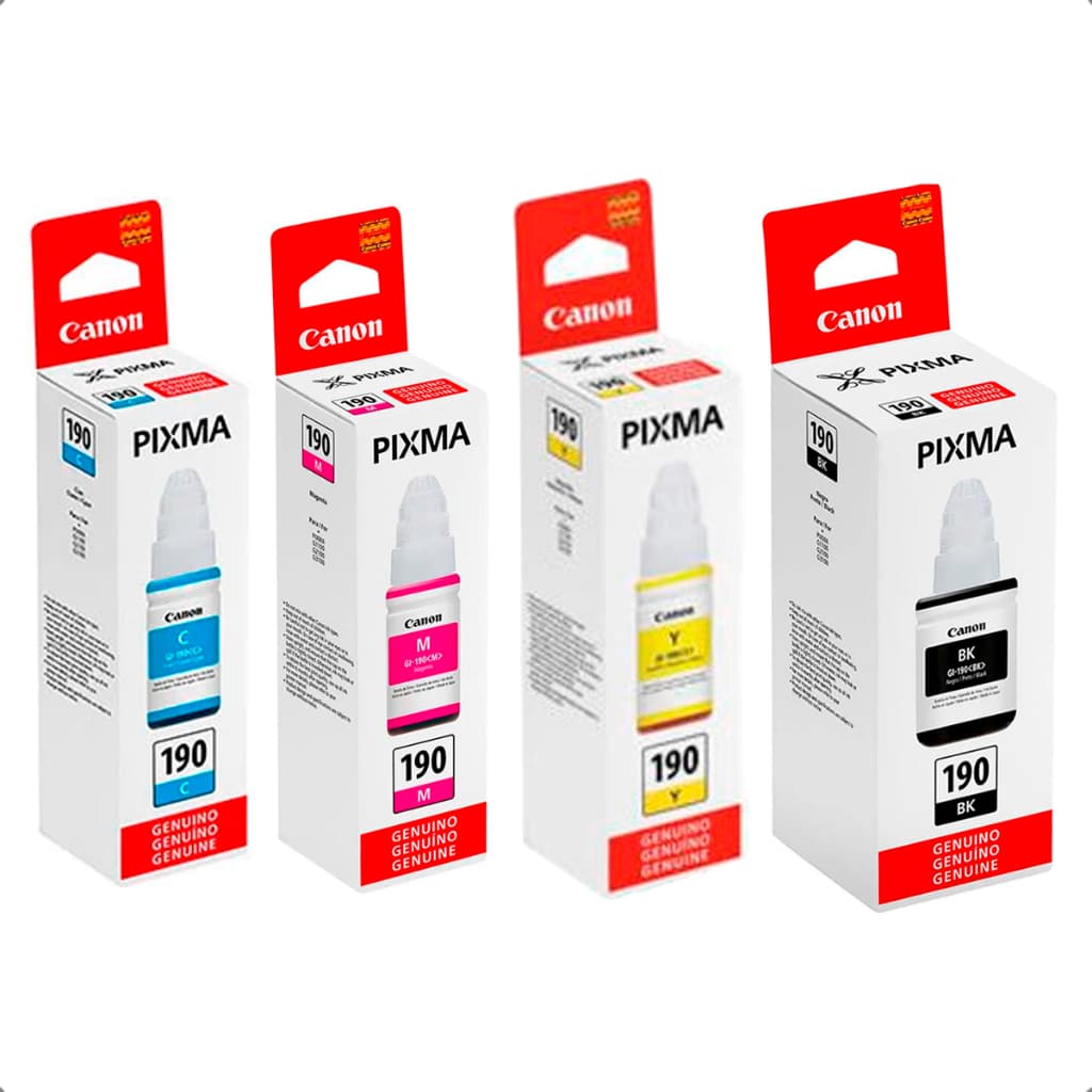 Kit Garrafas de Tinta Linha GI-190 Canon