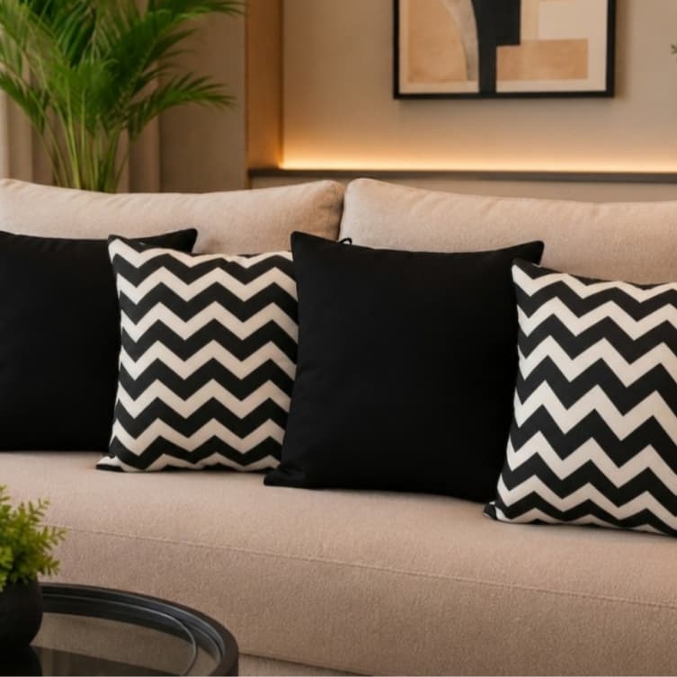 Capas Para Almofadas 4 Peças Lisas e Estampadas Decoração