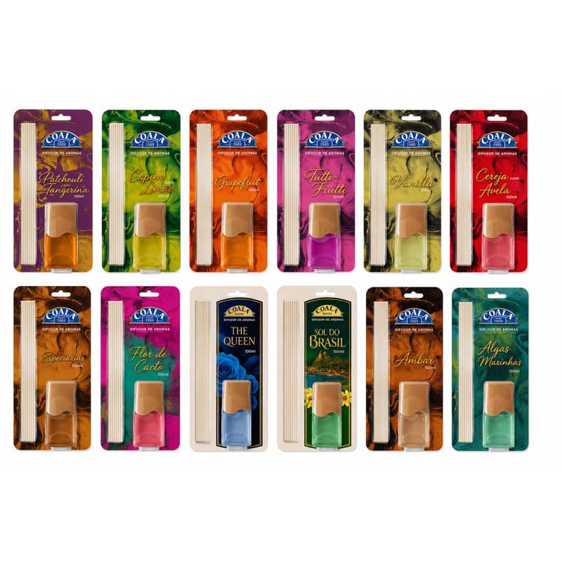 Kit Difusor de Aromas Coala Home 100ml com Varetas – Diversas Fragrâncias | Aromatizador de Ambientes