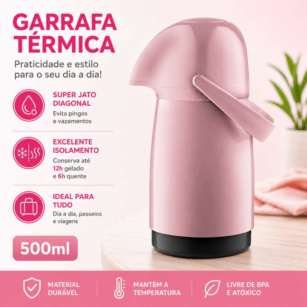 Garrafa Térmica Bule de Café 500 ml Garrafa de café Térmica Garrafa Térmica de Café - Sanremo
