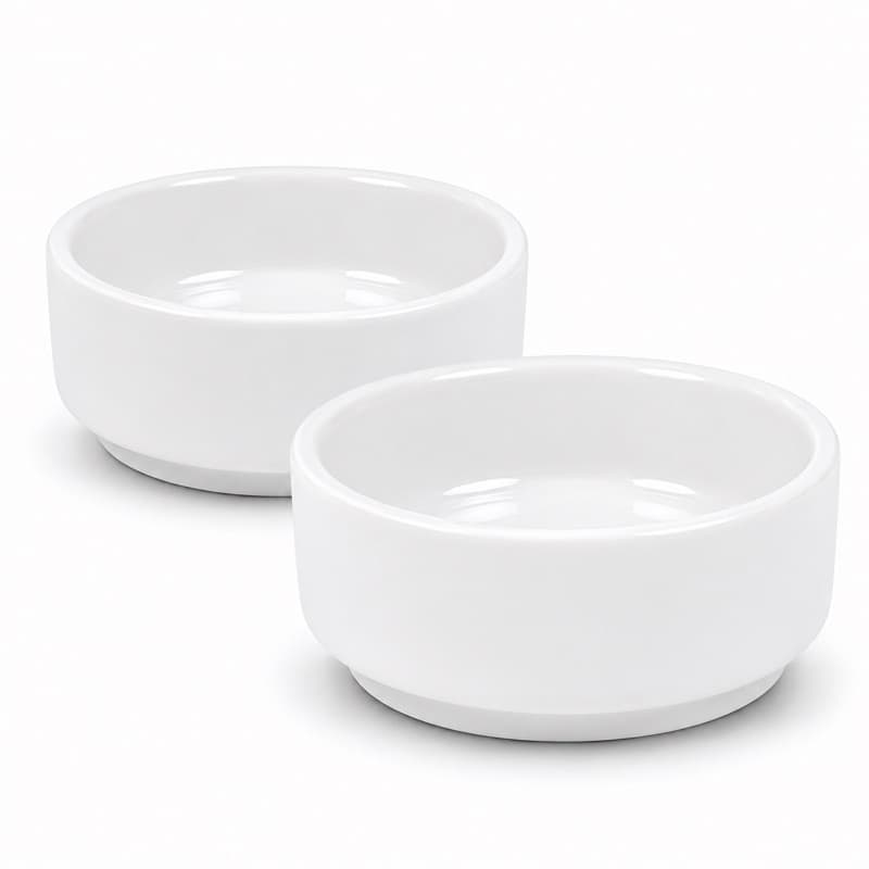 Porta Patê 2 Peças Porcelana Branca 80ml Tigelinha Manteigueira Petisqueira Restaurante Lanchonete