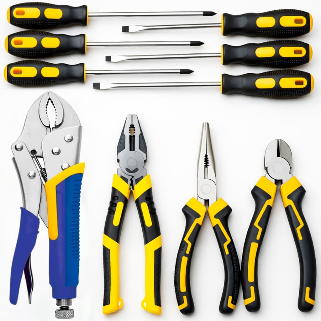 Kit Ferramentas Chave de Fenda Phillips Jogo de Alicates Alicate de Pressão