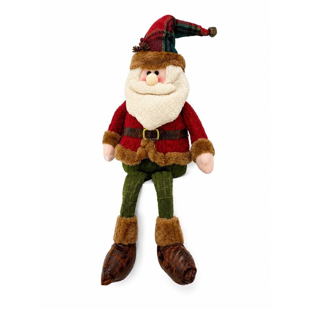 Papai Noel 60 cm Decorativo Sentado – Enfeite de Natal com Pernas Flexíveis