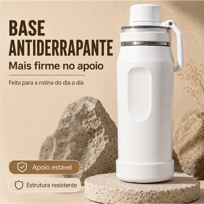 Garrafa Térmica Inox 650ml/850ml Com Alça Mantém Gelado Antivazamento Grande Capacidade Resistente