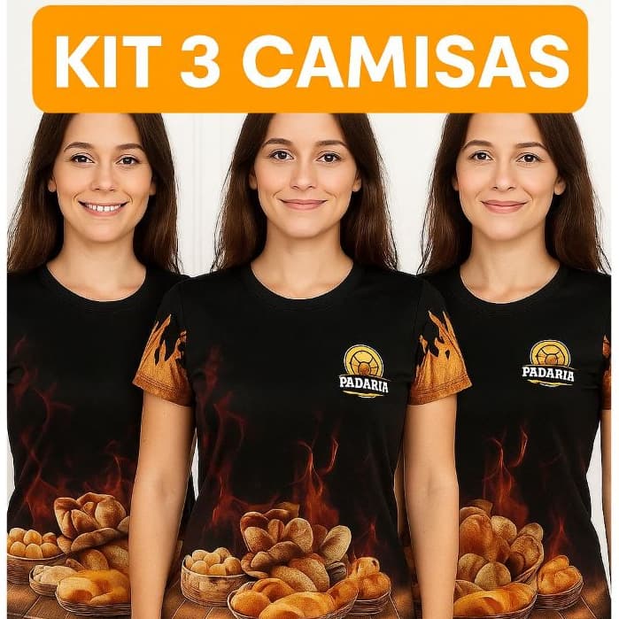 kit Camisa padaria uniforme para trabalho Blusa Malha Casual Camiseta PROFISSÃO PADARIA