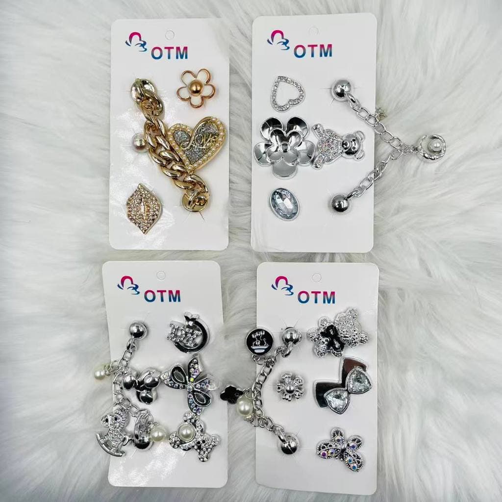 KIT Sapato Charms Decorações Encantos Bonito   DIY Acessórios de Sandálias