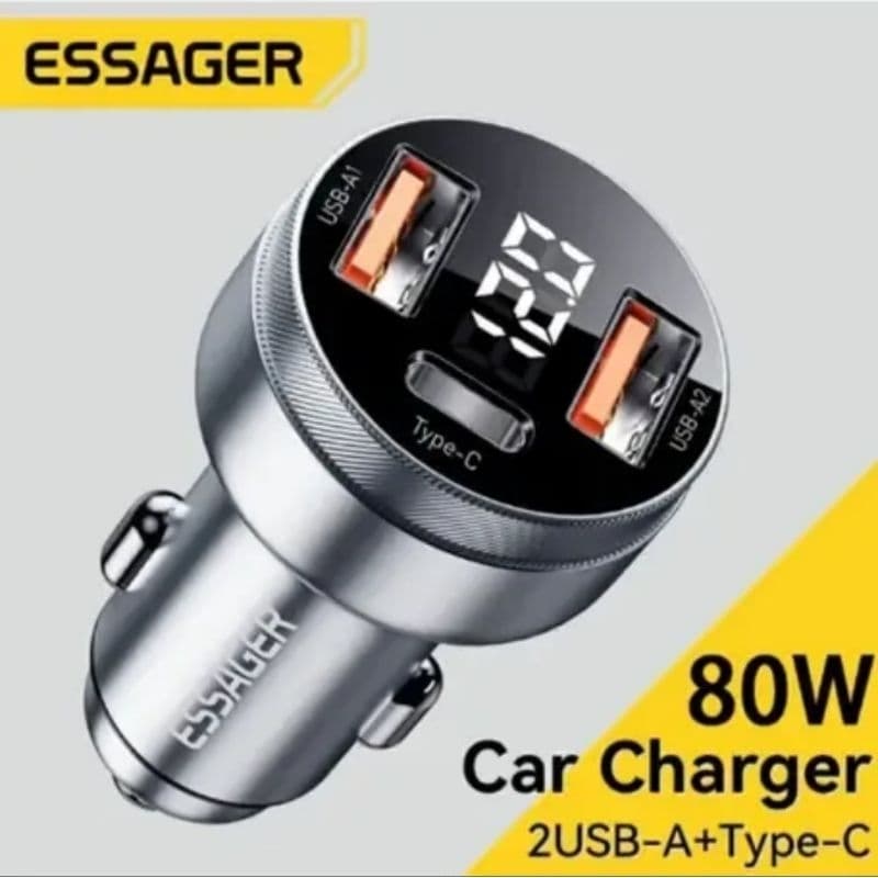Carregador Automotivo Essager – Turbo 3.1A com 2 USB, Carga Rápida no Carro 🚗⚡