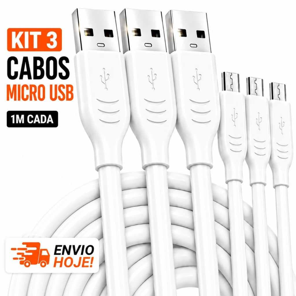 kit 3 cabos v8  micro 1M