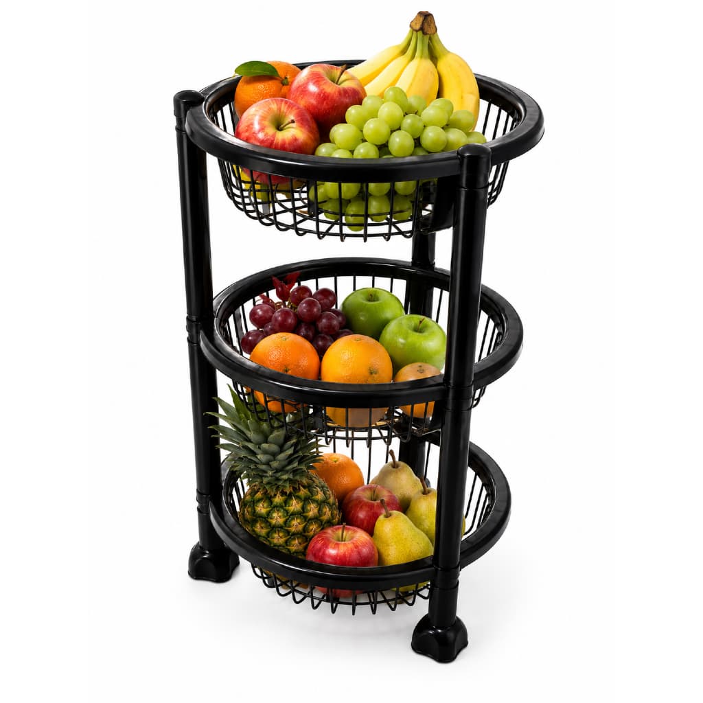 Fruteira Plástica 3 Andares Telada 12 Peças Suporta até 2kg por Andar Resistente