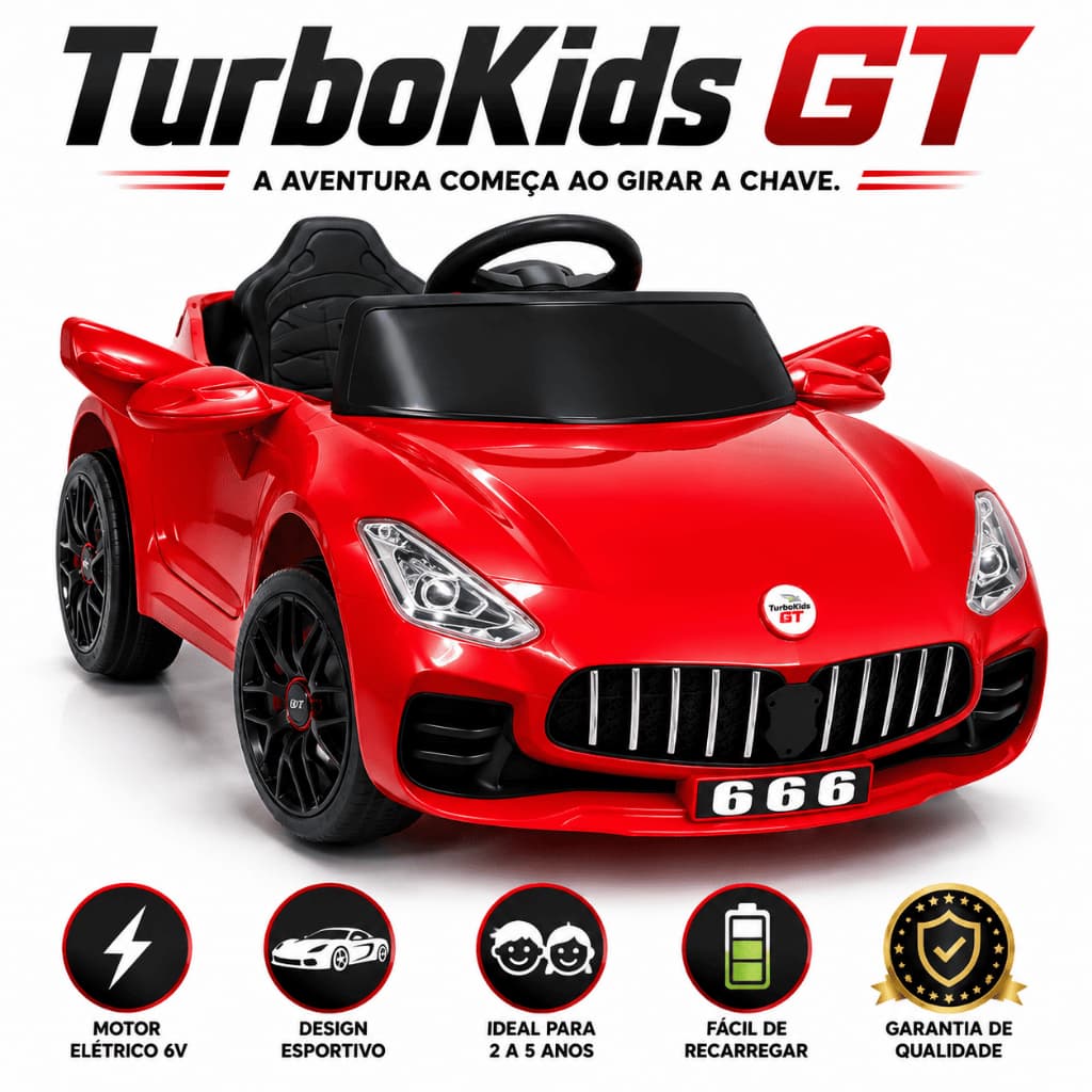 Carro Elétrico Infantil 6V Controle Remoto Frente Ré Luz Som Carrinho Motorizado 2 a 5 Anos até 30 kg