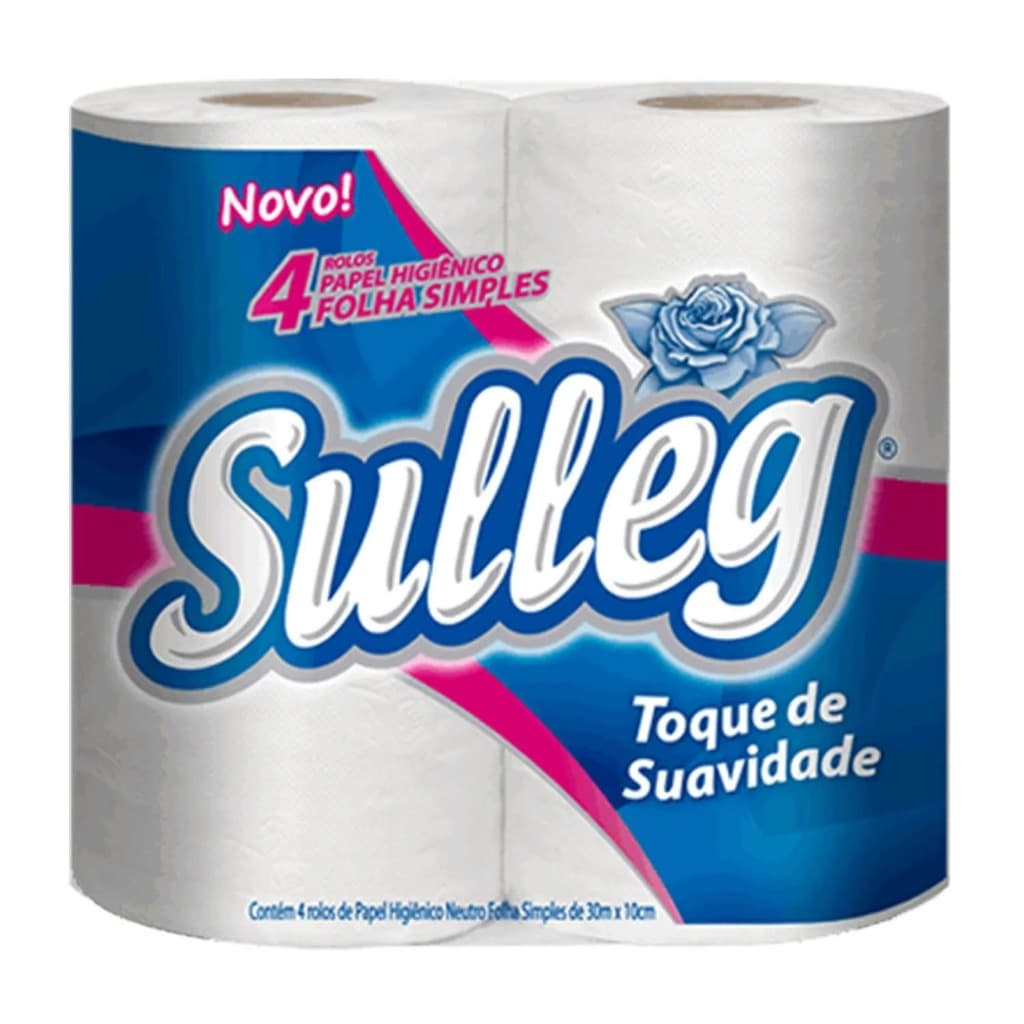 Fardo 32 ou 64 Rolos Higiênico Alveflor Delicate Fofinho Sulleg FOLHA SIMPLES - 30m Atacado Barato