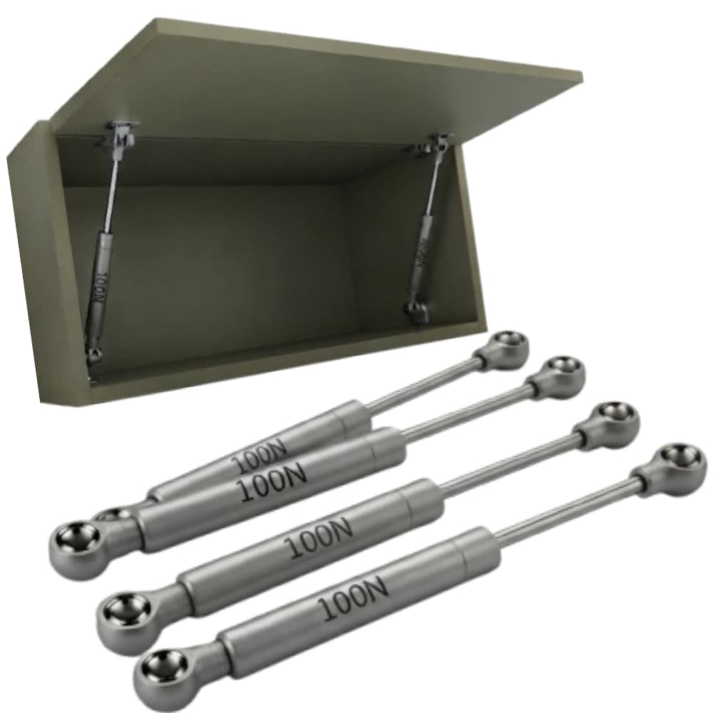 Kit 6 Pistão a Gás 100N Para Armários de Cozinha Abre Pra Cima Suporte de Porta