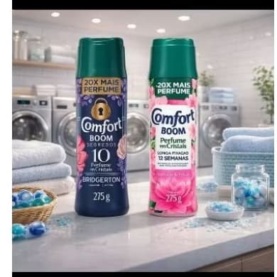 kit 2 conforte boom  Roxo e Rosa Segredos Bridgerton Comfort Boom Euforia Floral 275g - Perfume Intenso e Dissolve