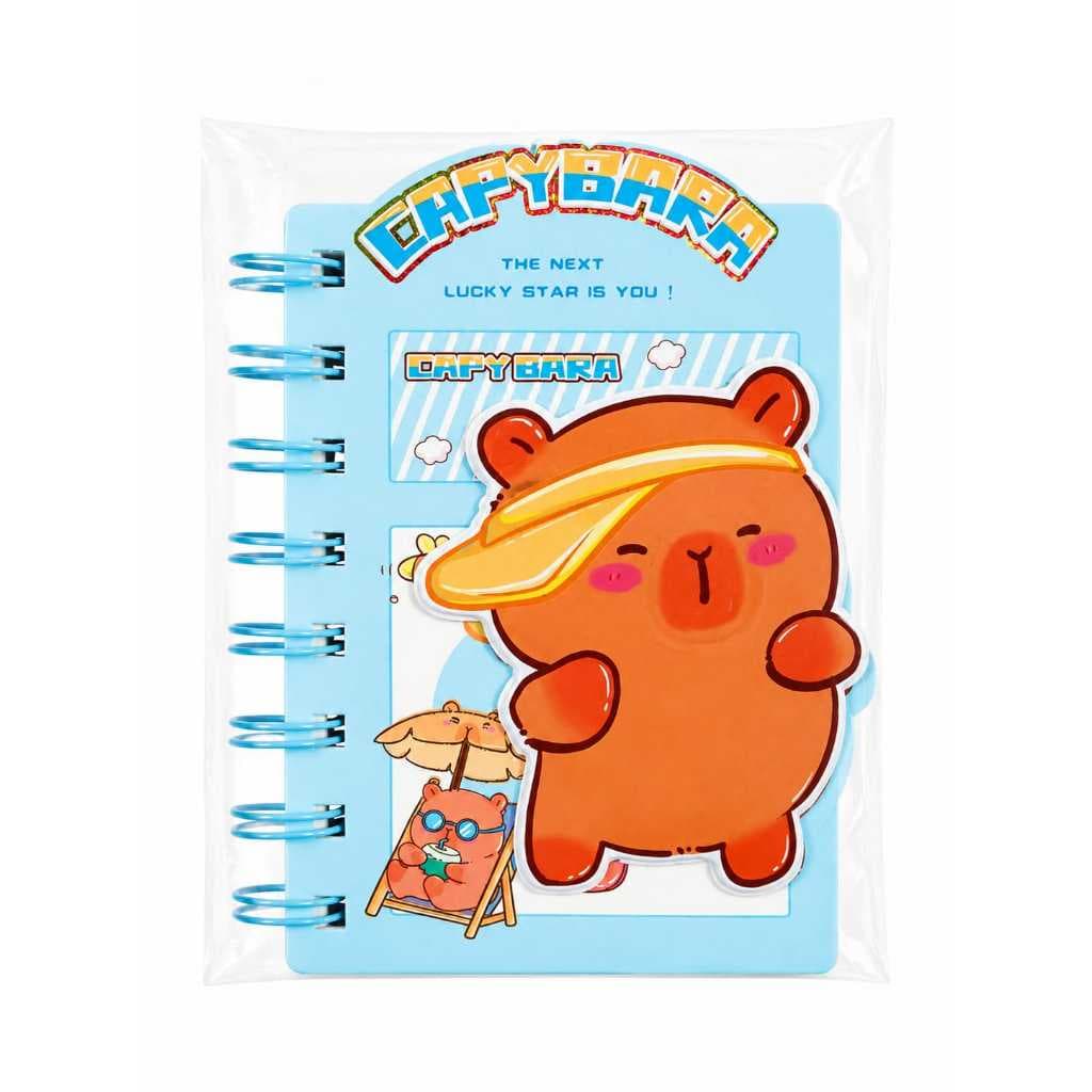 Mini Caderno Capivara Kawaii | Caderneta de Bolso Espiral Fofa para Anotações