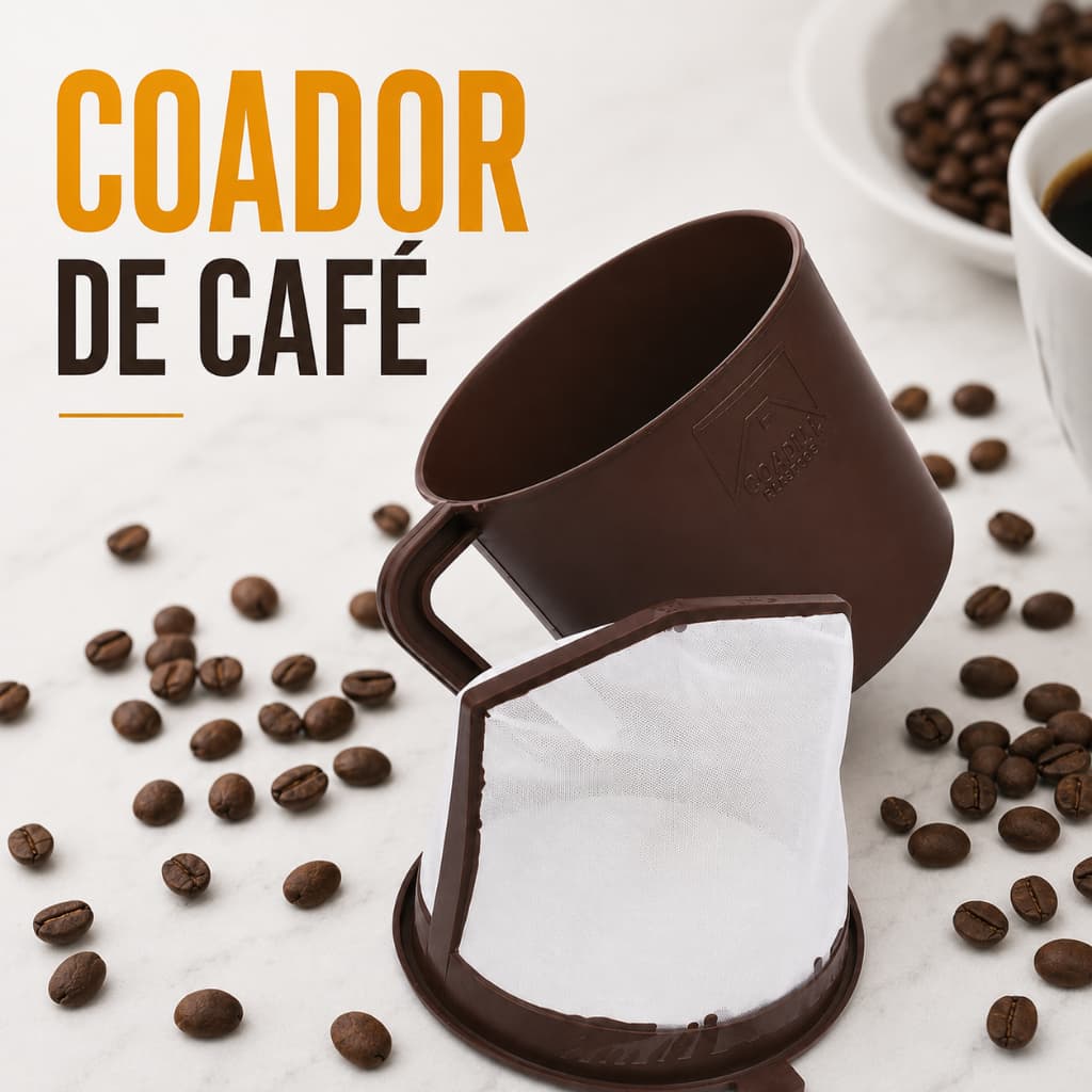 Coador de Café Prático com Funil Filtro Permanente Porta Filtro
